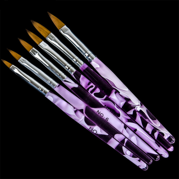 6PCS Acrylic Kolinsky  Nail Art Brush